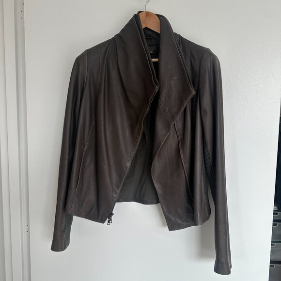 Vince 100% Leather Jacket (Size L Shows Wear) - Picture 3 of 15